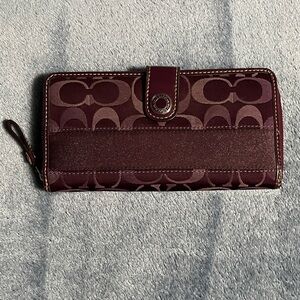 Coach Burgundy Signature Wallet